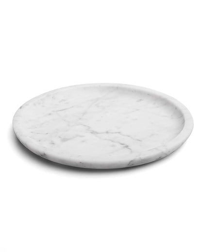 Lasciami stare - Piatto design in marmo bianco di Carrara 22cm.