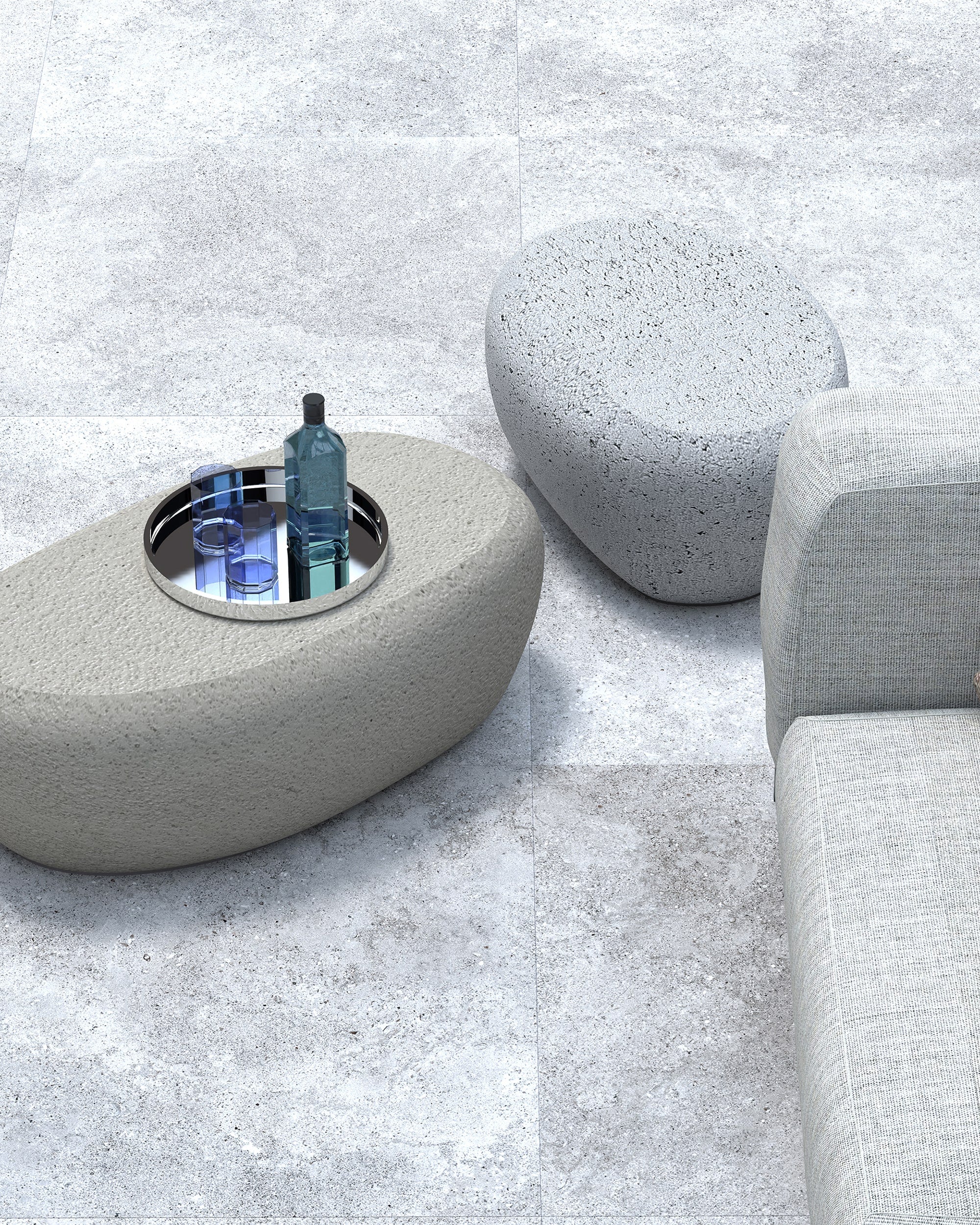 Flirtstones Material - 75 tavolino/pouf  per esterni ed interni