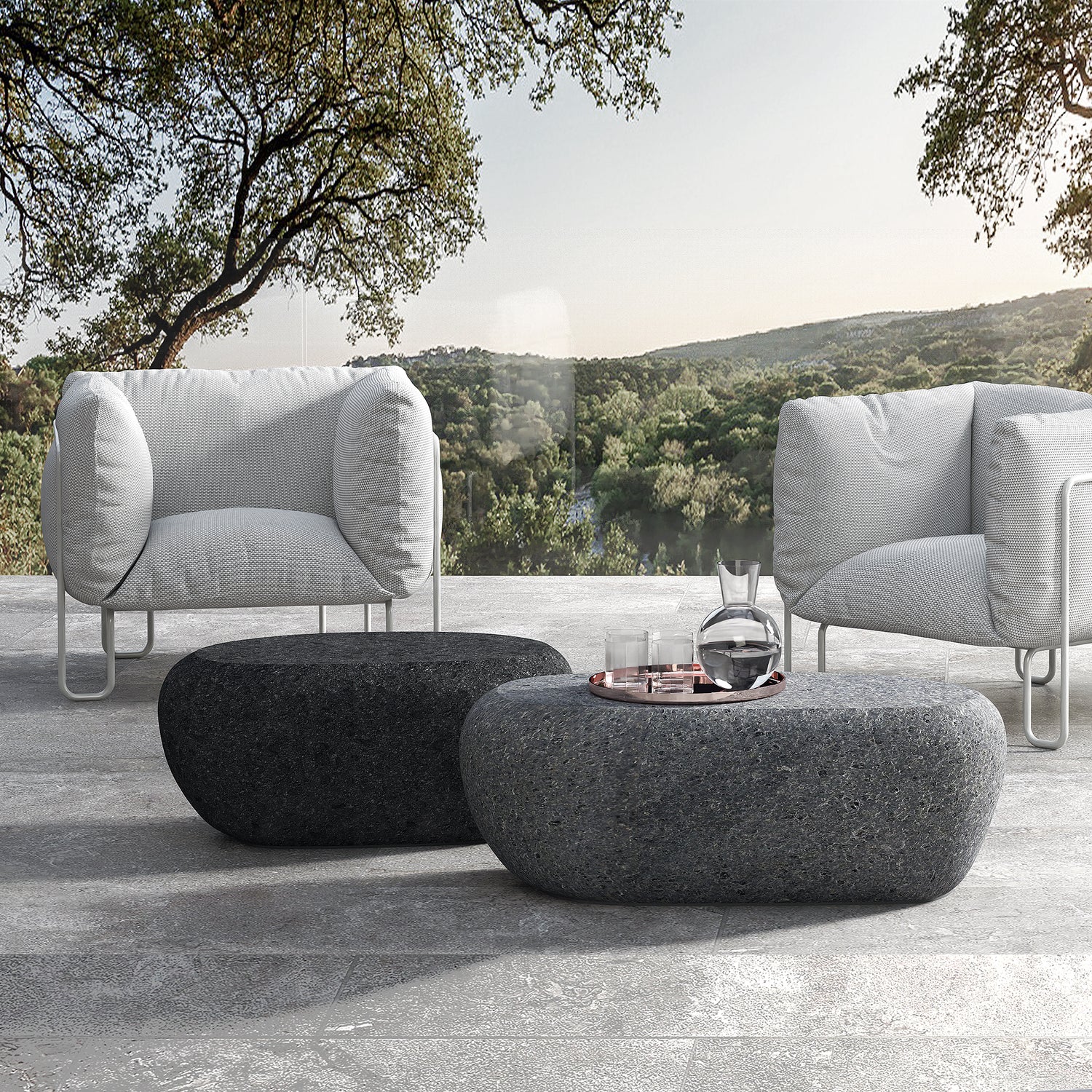 Flirtstones Material - 75 coffee tables/poufs for outdoors and indoors